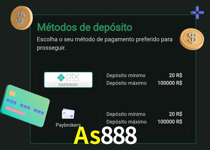 O cassino As888 oferece uma grande variedade de métodos de pagamento